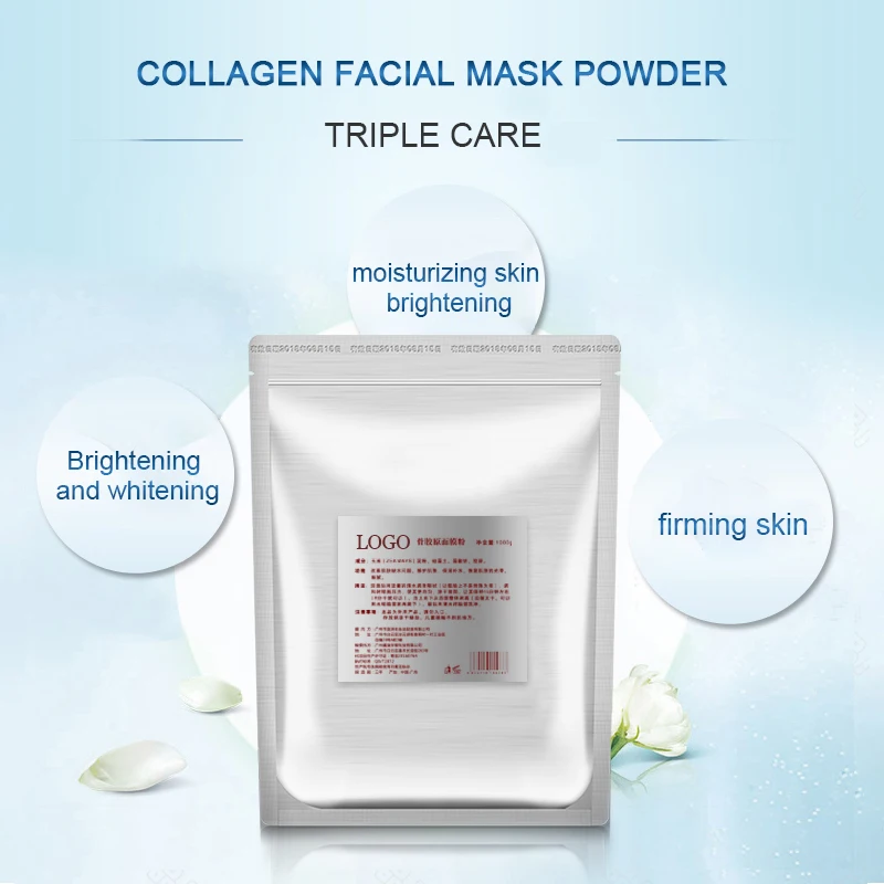 Cosmetics Private Label 1kg DIY Collagen Facial Mask Cooling Hydrating Brightening Peel Off Modeling Mask