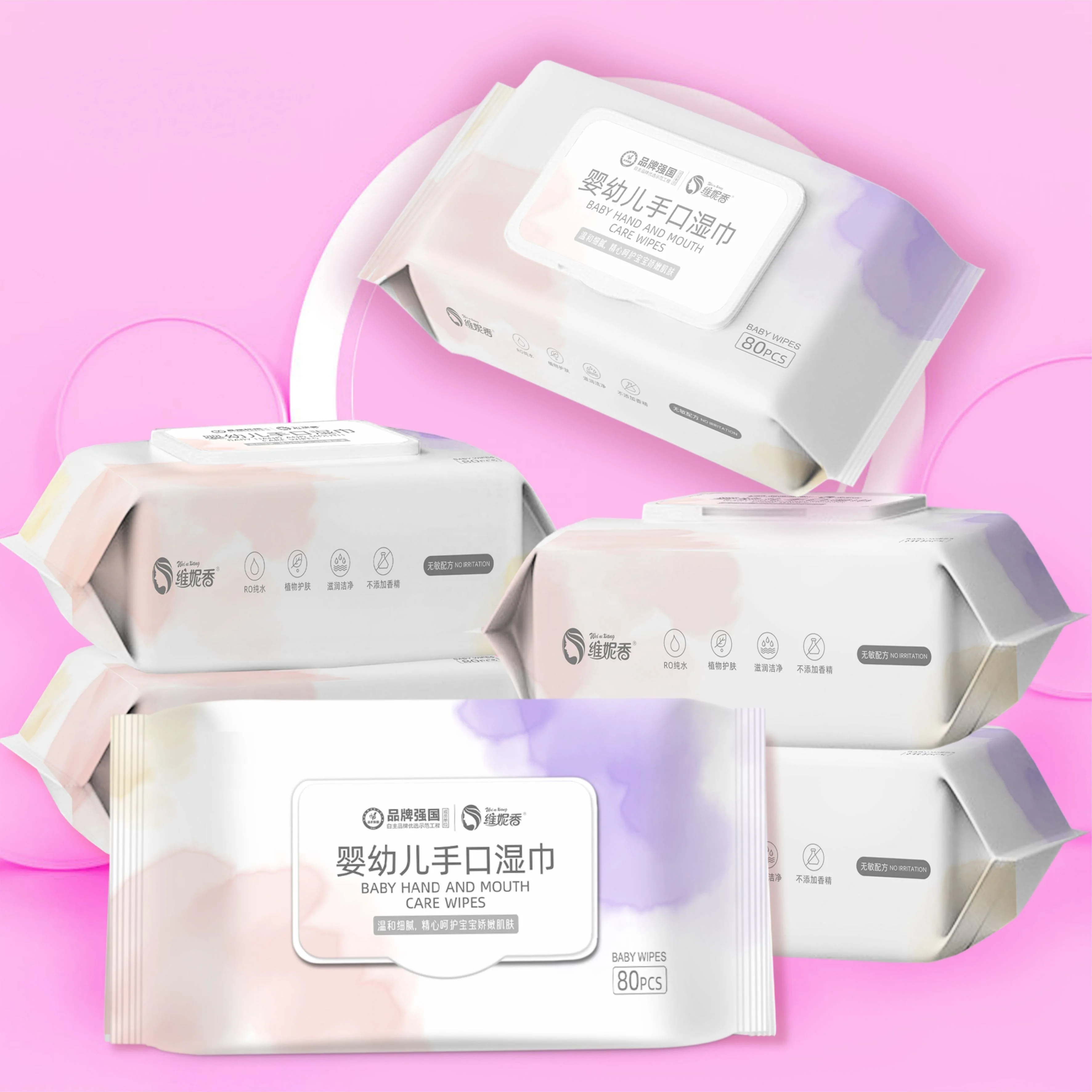 OEM ODE Free Sample Skin-friendly Baby Wet Wipes for Sensitive Skin, Disposable Non-woven Safe Baby Wet Wipes