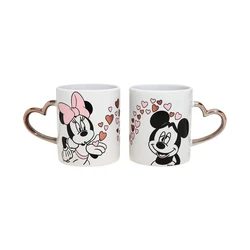 14 oz Minnie  Blowing Kiss  Design with Heart Shaped Metallic Handle couple mug