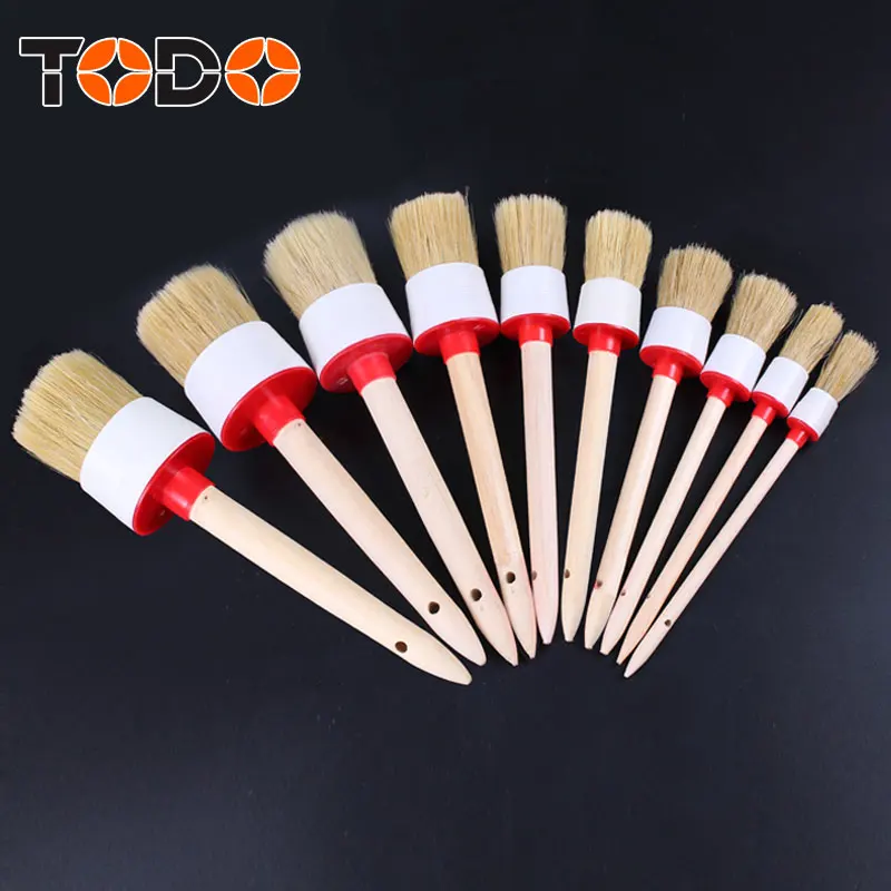 TODO brush round wooden handle paint brush with plastic ferrule