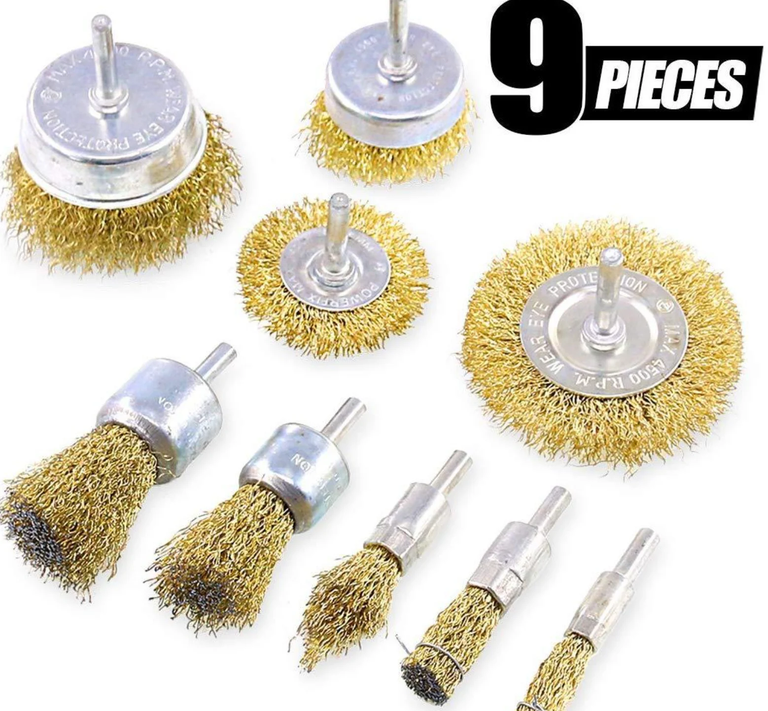 100mm  crimped steel brass wire shank  polishing Wheel wire polishing Brush with shaft