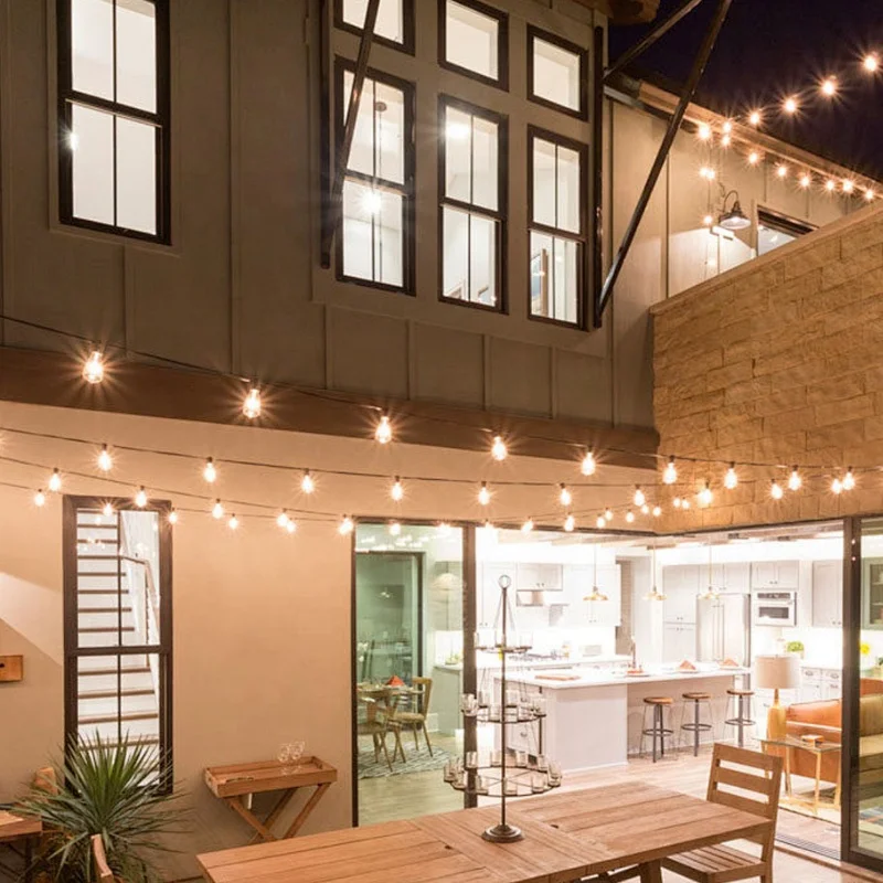 Outdoor waterproof christmas led string lights modern light led strings 30m construction solar string light