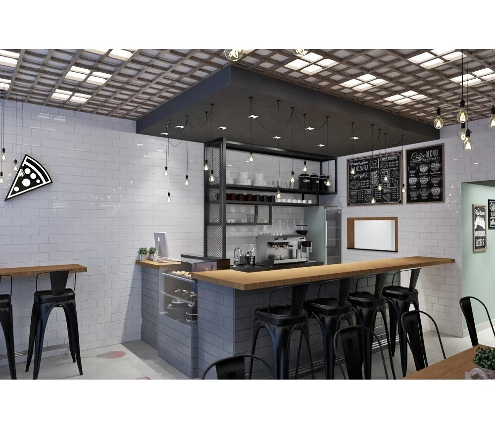 Customized Coffee Shop Interior Design Cafe Shop Bar Counter Restaurant Furniture