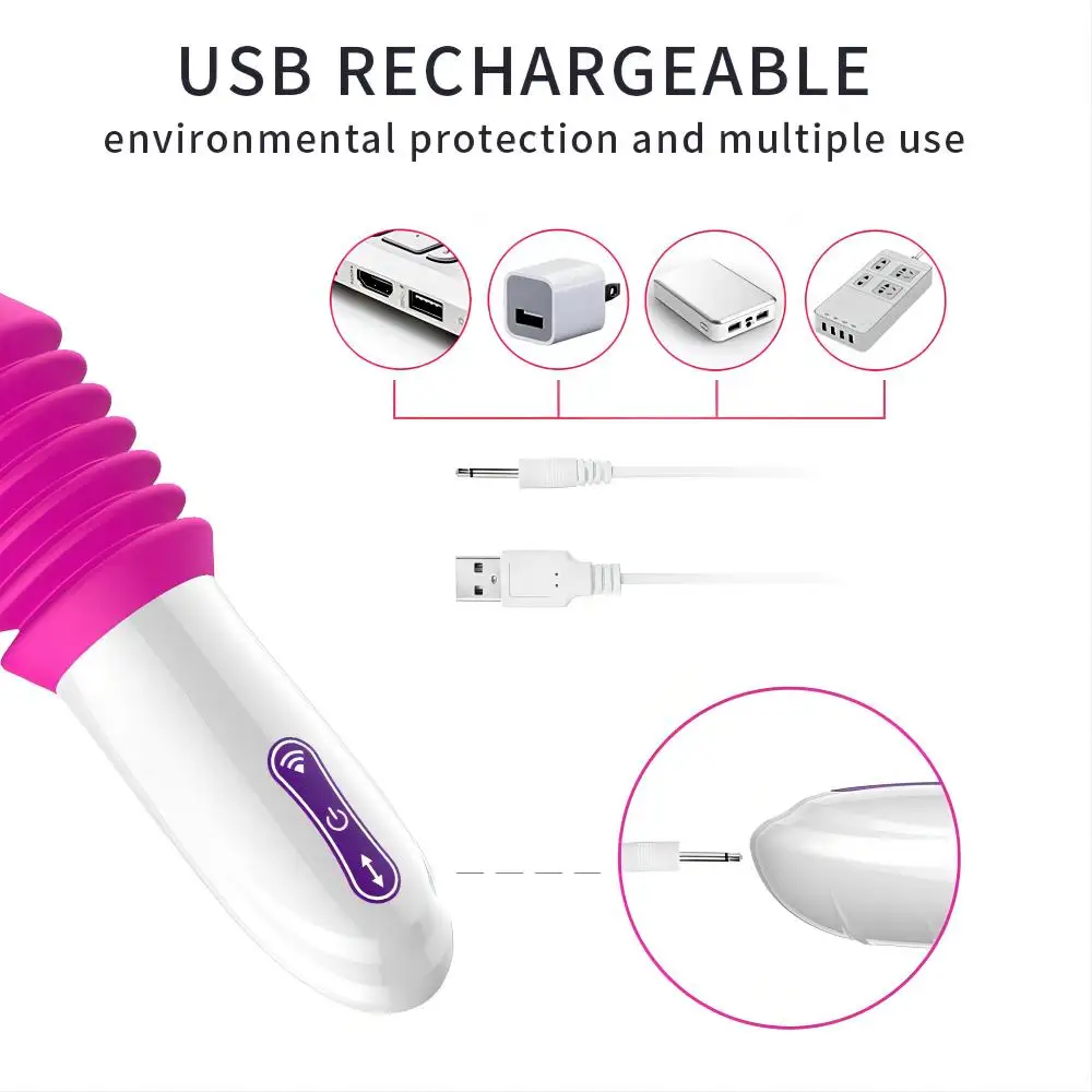 Female gun machine telescopic dildo vibrating massage masturbation device adult sex toy