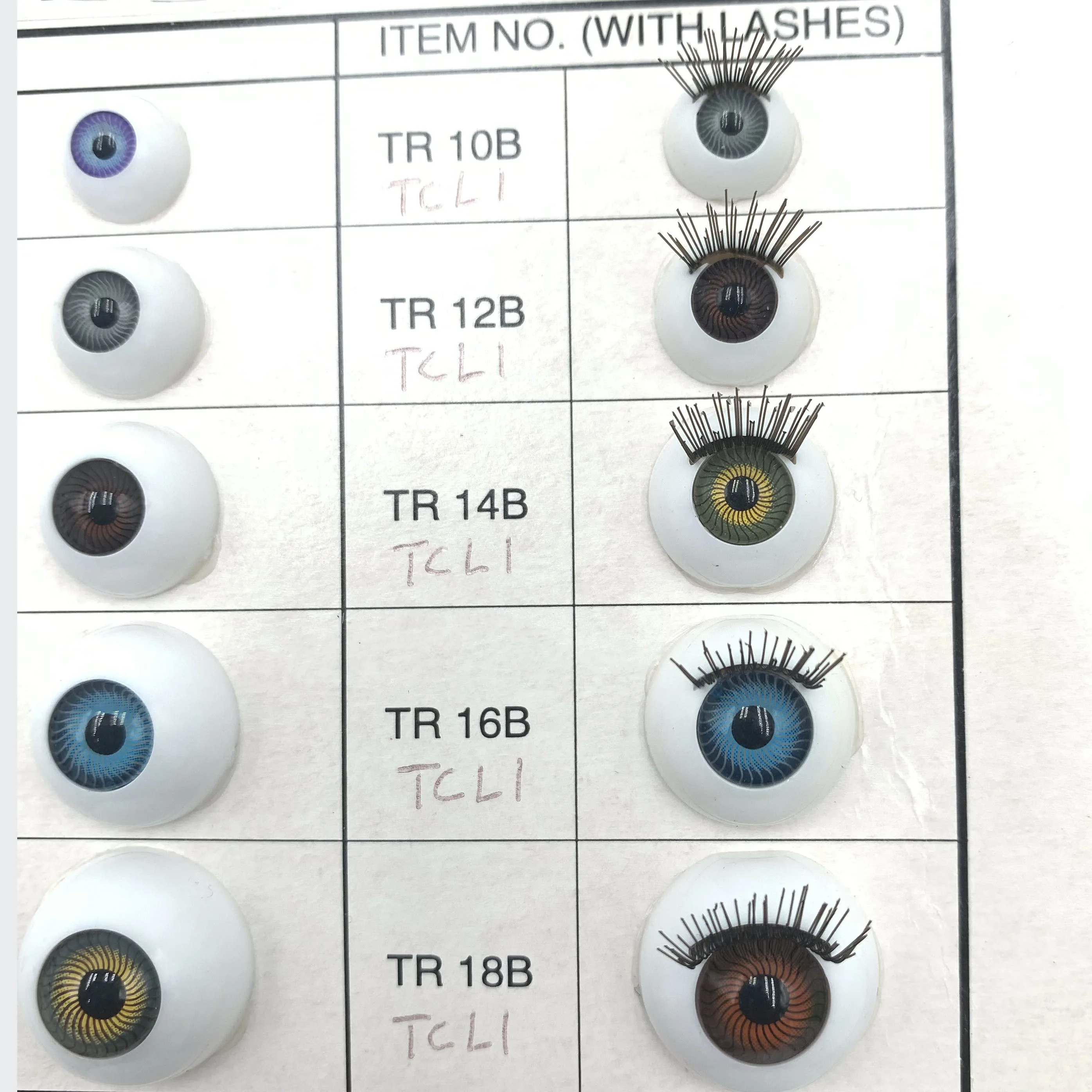 Lashes Dolls Parts Acrylic Olhos Para Boneca Half Eyeballs Eyeball Life Size Realistic Doll Eyes