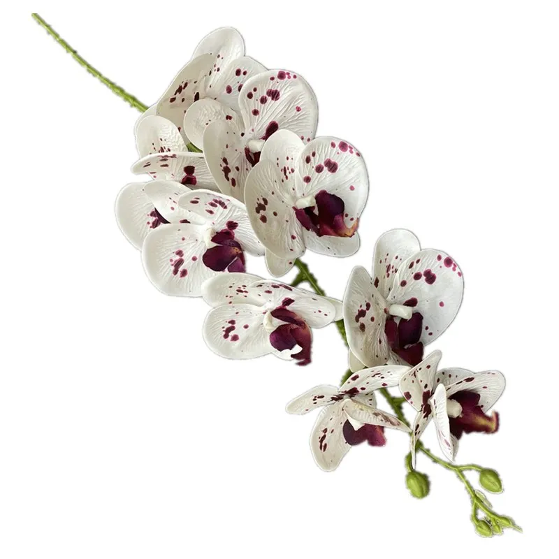 Home Decor Real Touch 3D Printing 9 Heads Artificial Flower Single Stem Phalaenopsis Orchid