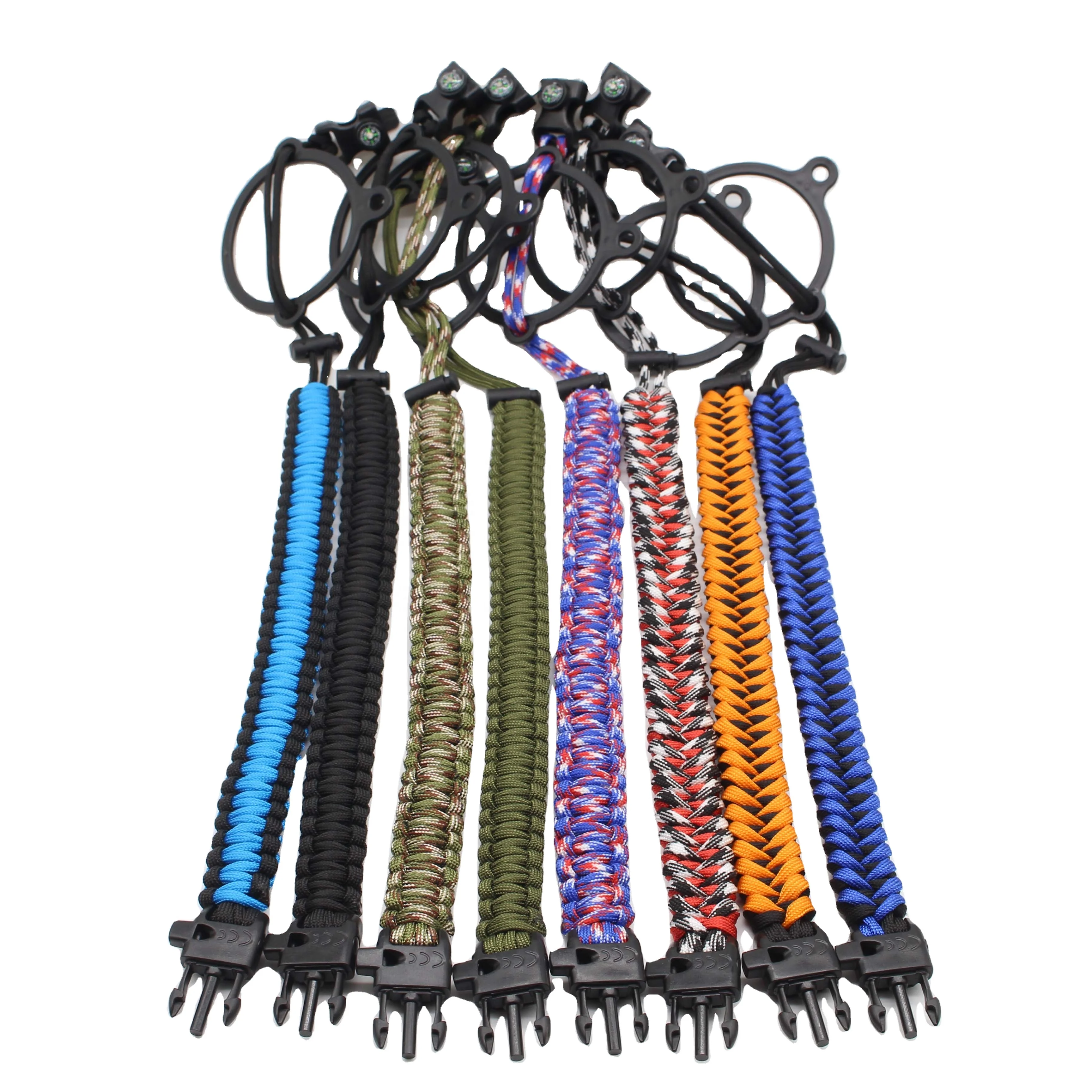 Custom  Paracord Carrier Safety Ring And Carabiner Wide Mouth Water Bottles Paracord Handle For Hiking Camping