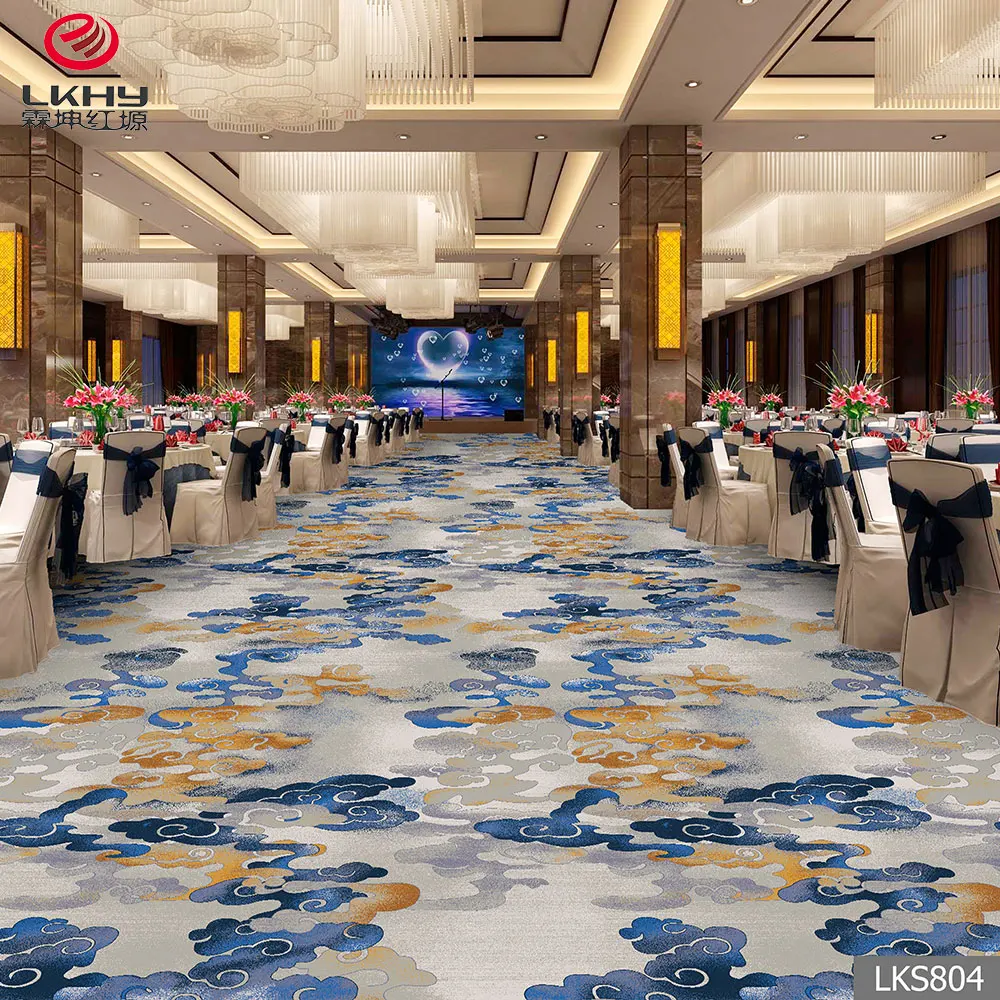 Floor Hotel Carpets Soft and Comfortable Printing Restaurant Loop Pile Wall to Wall PP Carpet Floor