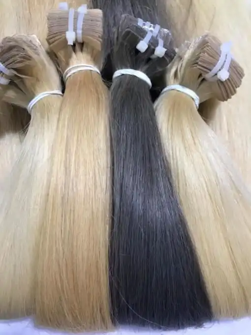  Оптовая продажа высококачественные накладные волосы Remy натуральные человеческие