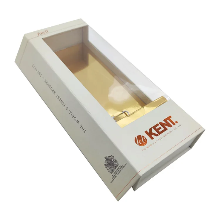 Wholesales Custom Logo Eco-Friendly Art Paper Beauty Brush Paper Boxes Packaging Box For Mouse Pad Gift Box With Window