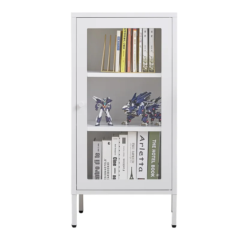 Modern Glass Door Storage Cabinet with Dish Dryer Foldable Kitchen Organizer for Furniture Closets Bedrooms Schools