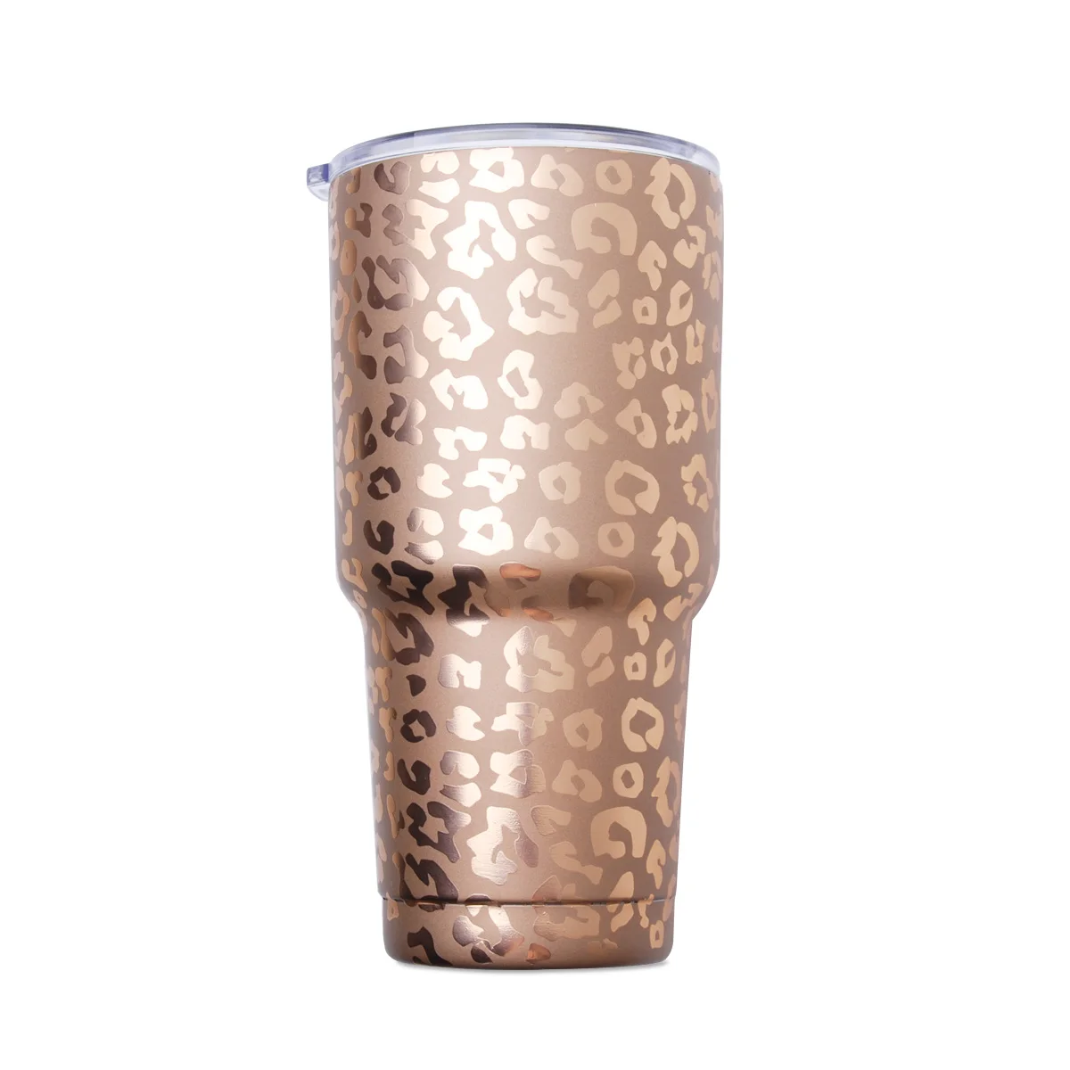 Personalize 30oz Rose Gold Leopard Stainless Steel Vacuum Insulated Tumbler With Lid DMA71175