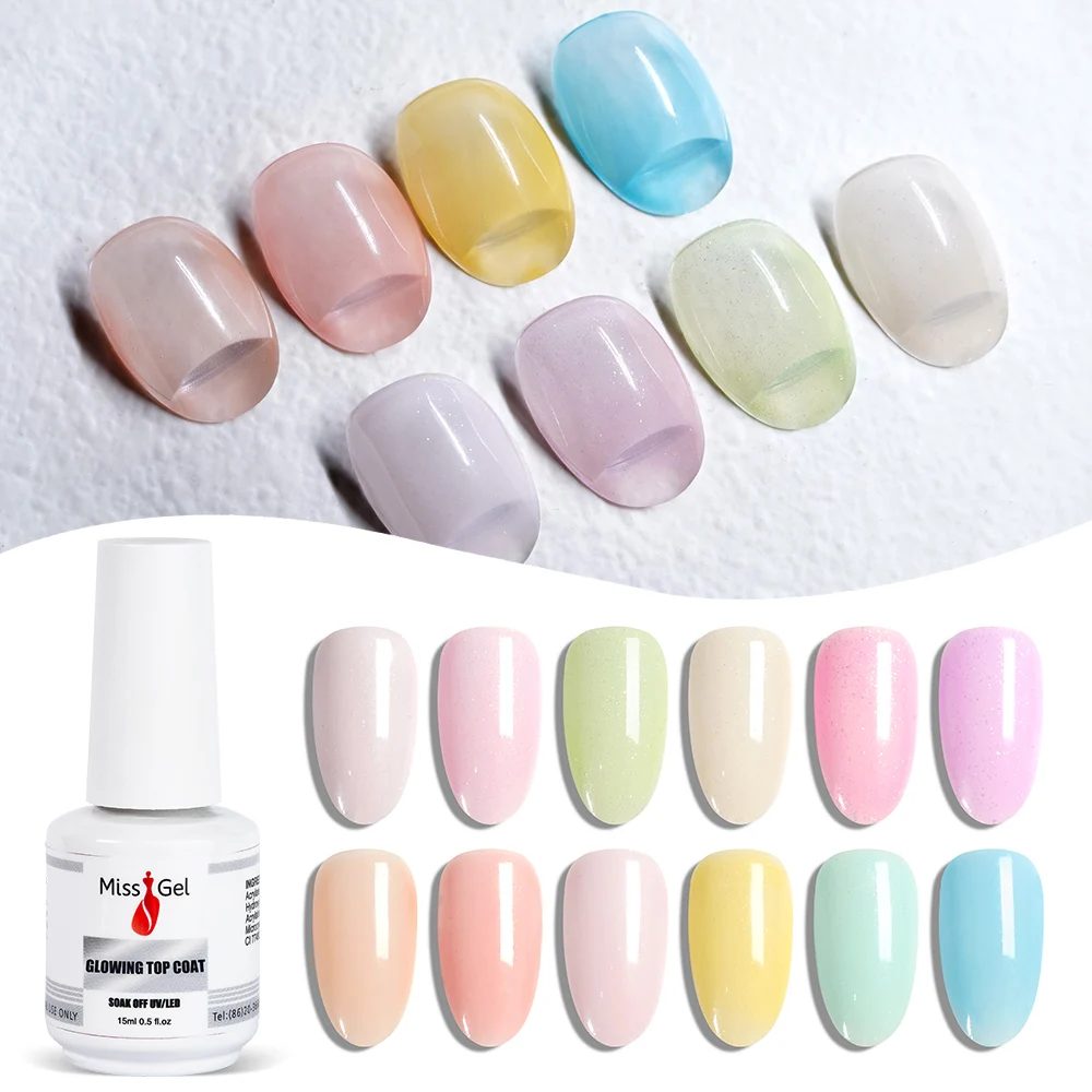 Luminous Top Gel Wholesale Nail Supplies Custom UV Glow In The Dark No Wipe Nail Gel Top Coat