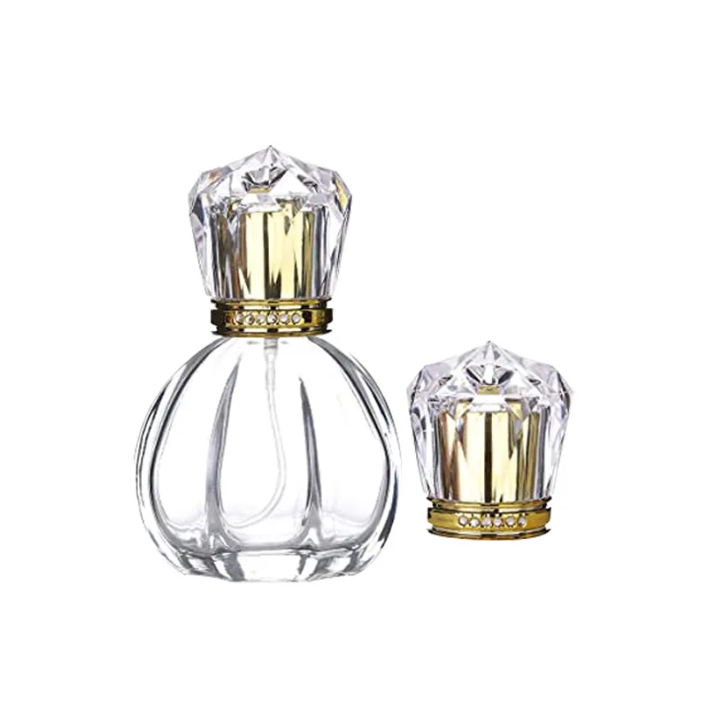 50ml luxury custom gifts perfume package box orange blue glass spray perfume bottle round lid set