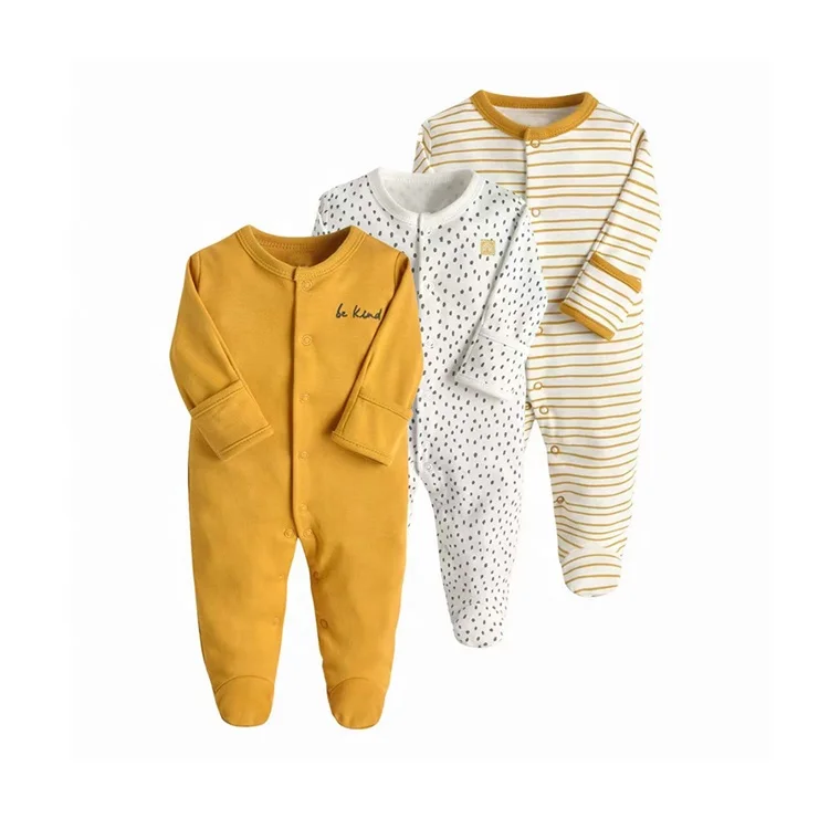 Hot sale 3 pack Newborn pajamas infant Long sleeve onesie boy girl cotton baby clothes bodysuits wholesale