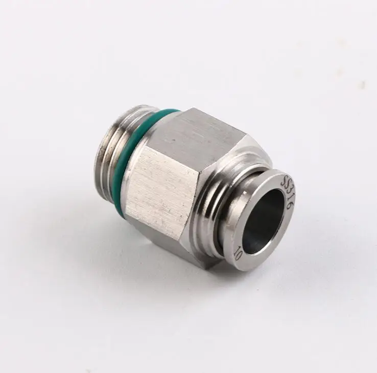 OD 4 6 8 10 12mm Internal Thread 1/8 1/4 3/8 1/2 BSPP Thread Stainless Steel Push Connect Straight male Connector