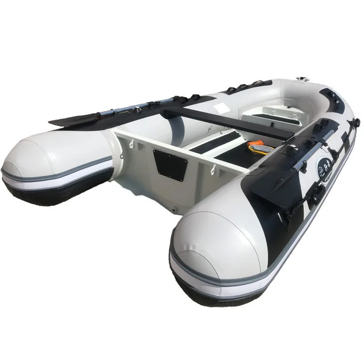 China Factory 12ft High Quality Yacht Tender Valmex PVC Rigid Inflatable Rib Aluminum Center Console Fishing Boat with Motor