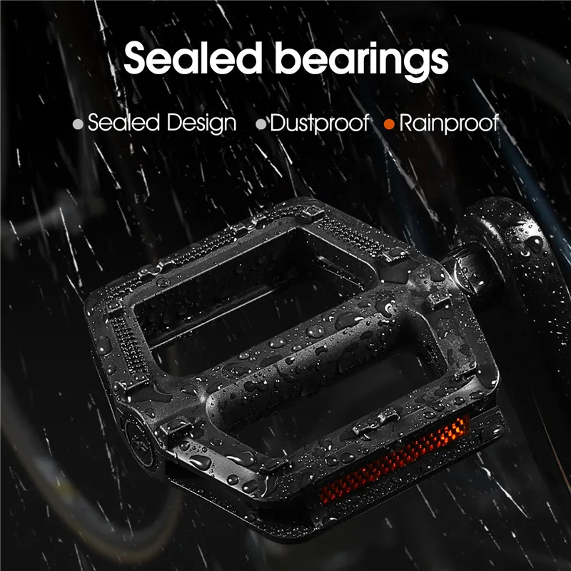 WESTBIKING Cycling MTB Bike Bicycle Pedals Ultralight Plastic Bearings Pedals Durable Anti-Slip Widen Area Bike Bicycle Pedal