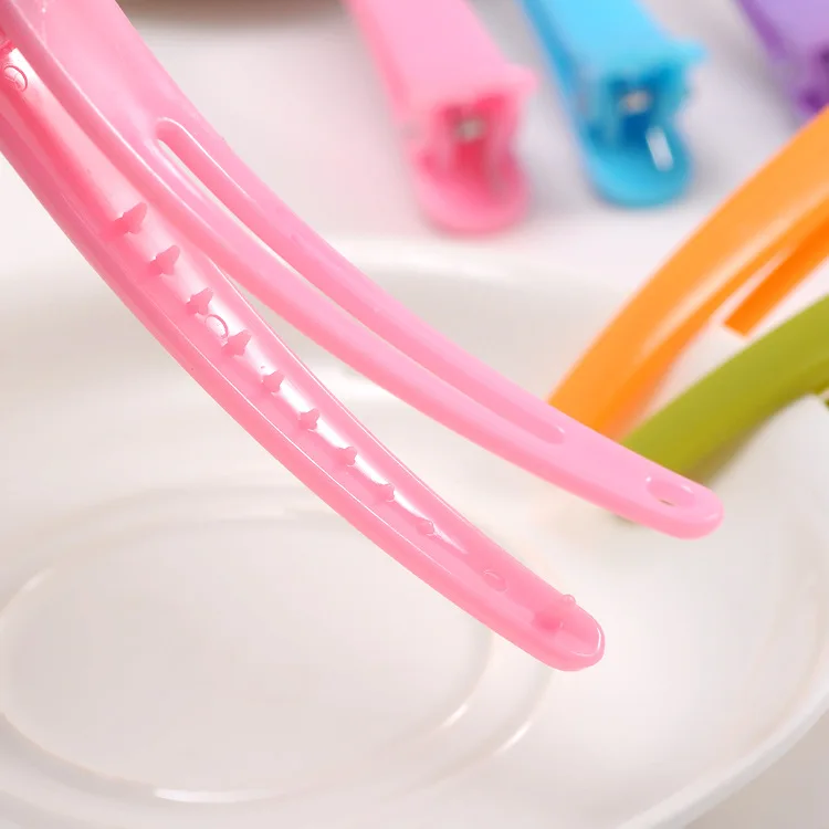 Factory Price Wholesale 8cm Large Size Professional Hair Styling Fix Color Plastic Duck Bill Hair Clip