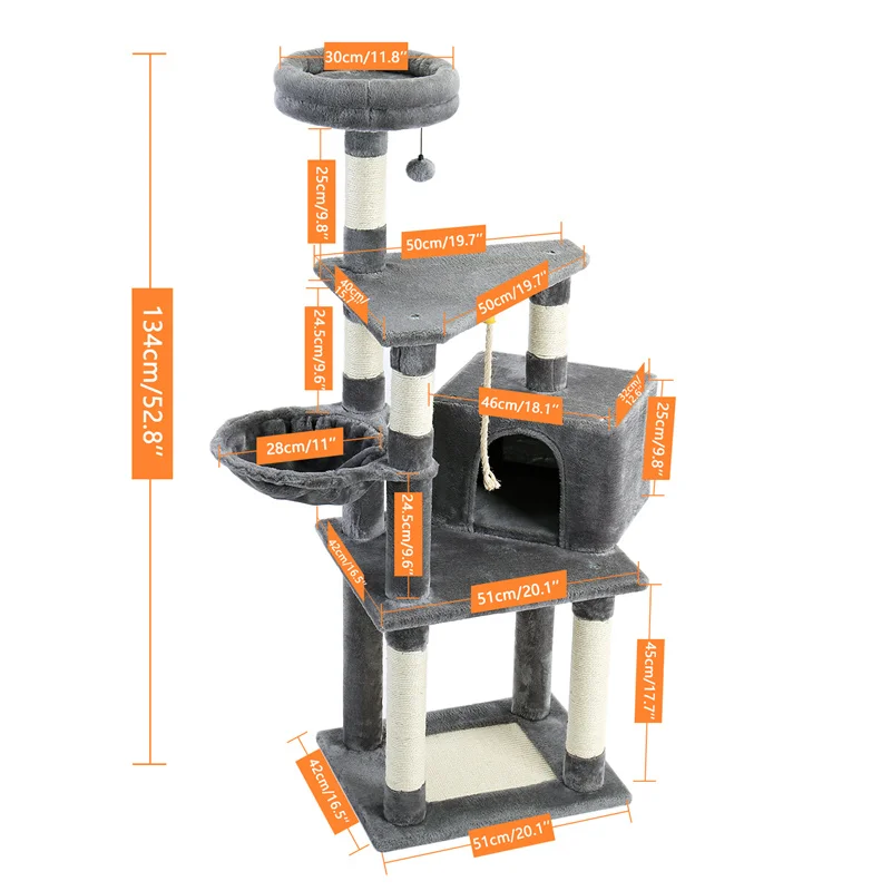 Multi-level Cat Tree Condo Tower Sisal Scratching Post