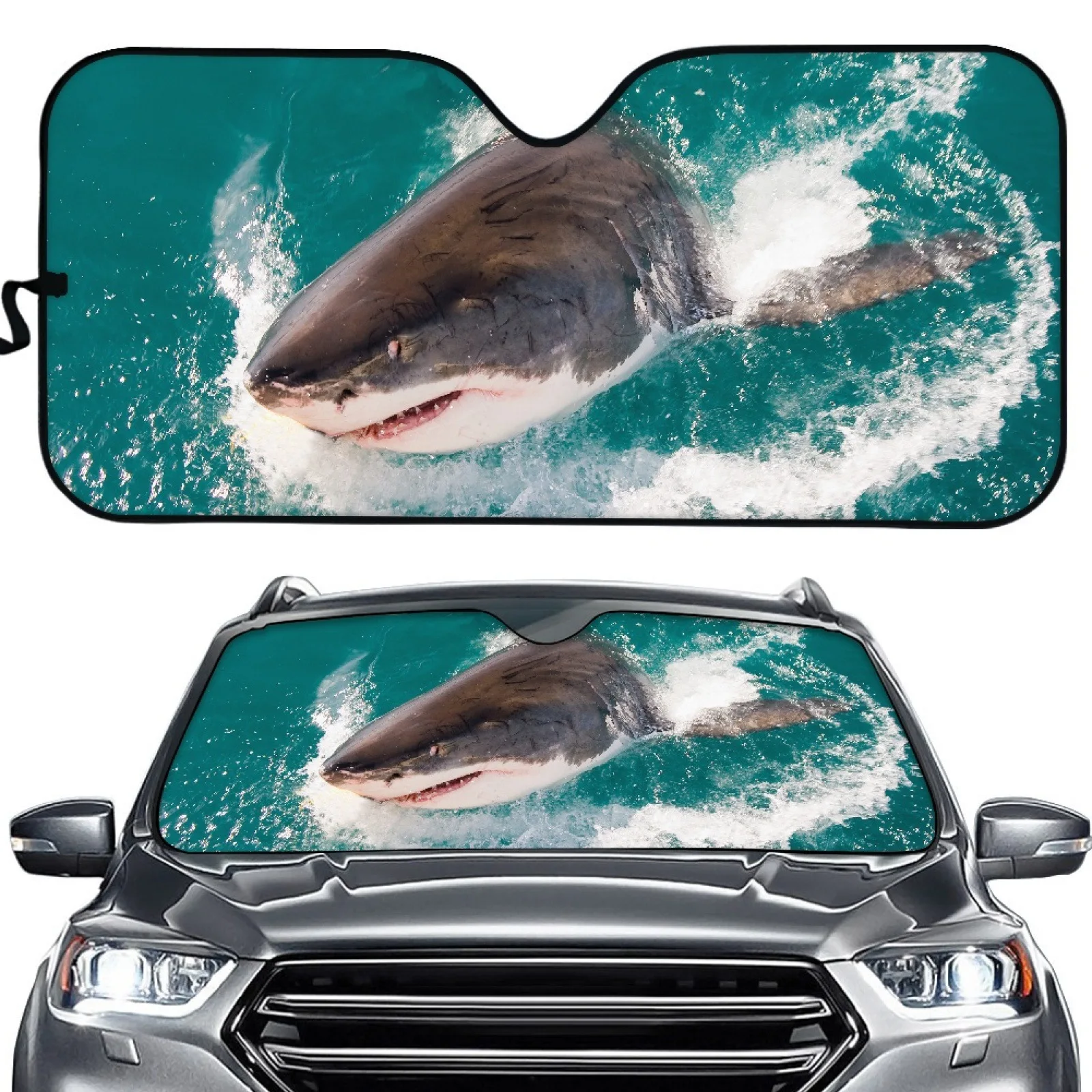 Hot selling sun visor 3D printing car front window baffle customized LOGO customized pattern