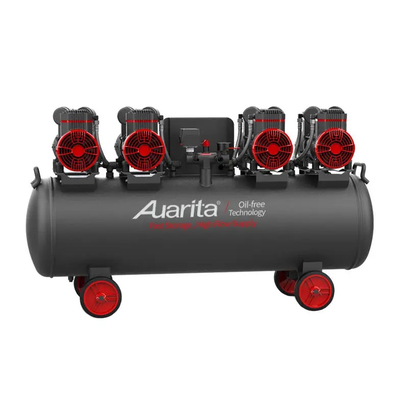 Auarita Compresseur Air Portable 750W*4 1HP*4 120L 4-cylinder Industrial Oil-free Silent Electric Air Compressor