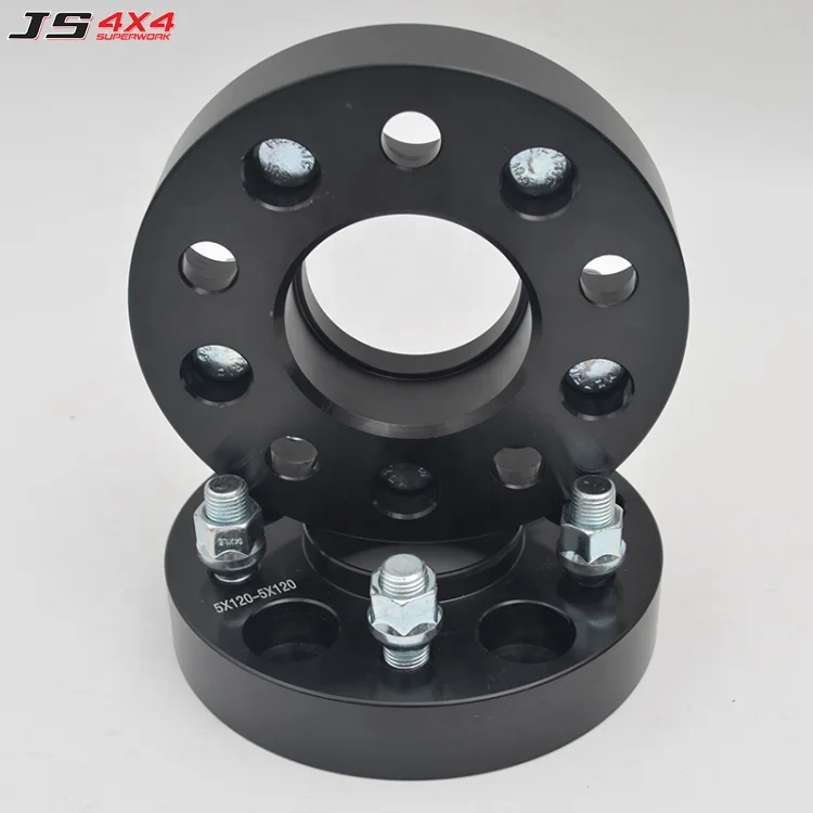 Hubcentric Wheel Spacers 5x120 Center Bore 72.6 with Black Lug Bolts