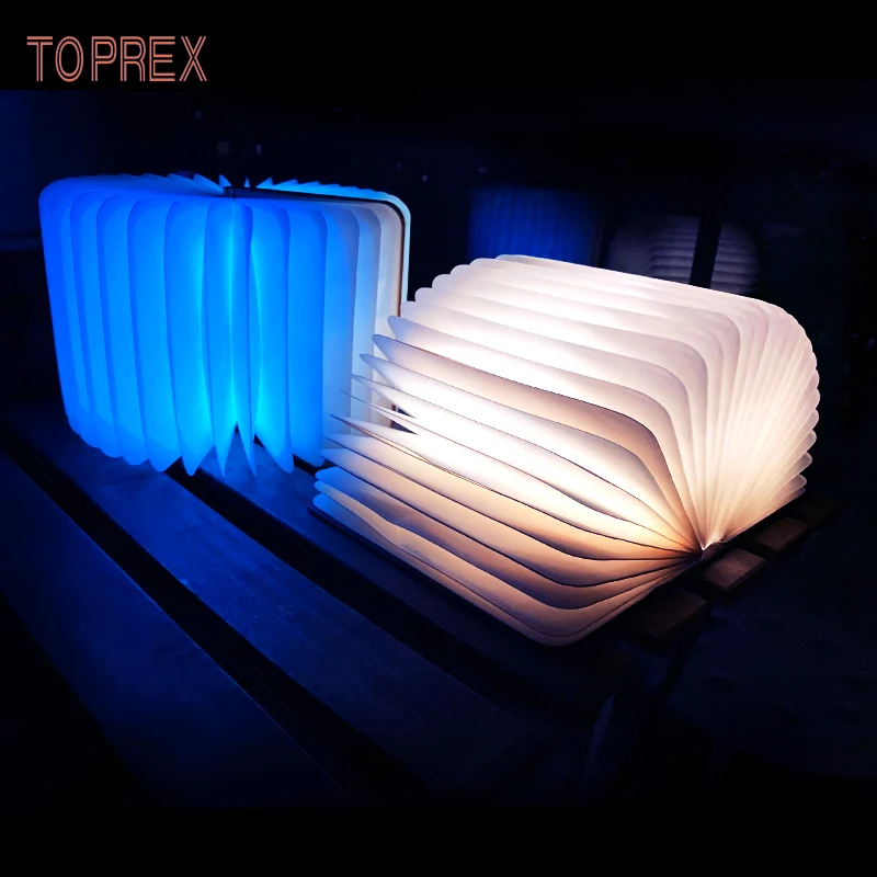Bedroom Table Decoration Rechargeable Portable LED Usb Book Shape Folding Lamp