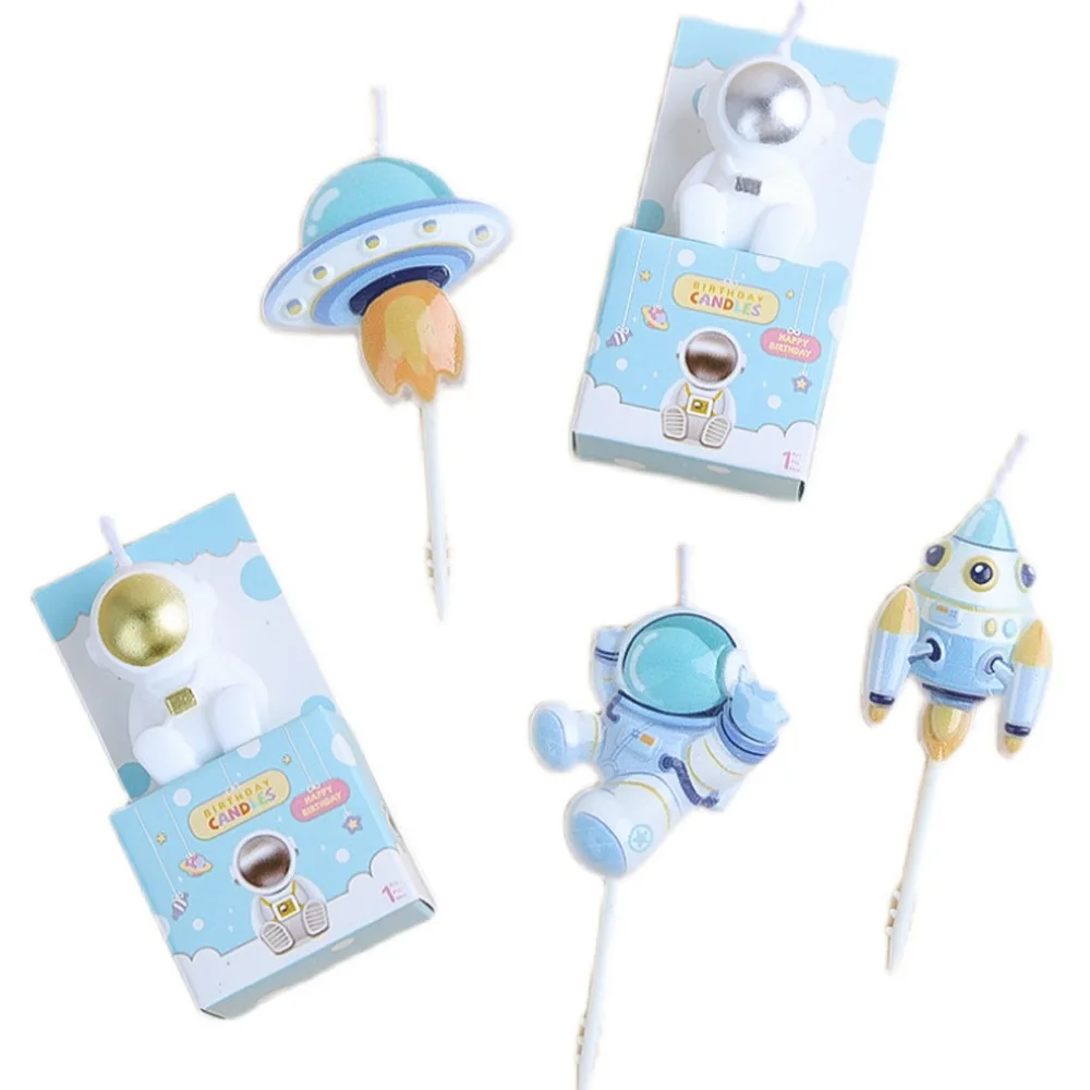 Wholesale creative birthday candles, environmentally friendly materials, smokeless astronaut style candles