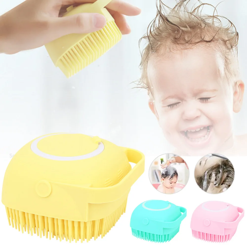 Magic Silicone Brushes Head Massage Body Baby Brush Shampoo Scalp Comb Hair Washing Shower Foot Scrubber Pet Clean Bath Bombs