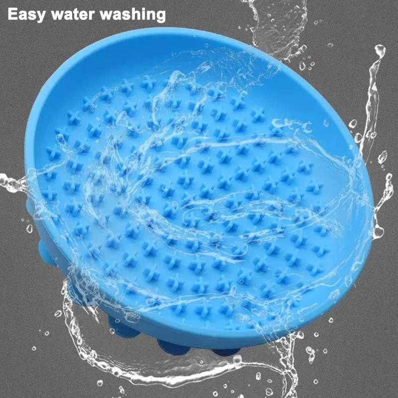 Silicone Dog Lick Bowl Pet Interactive Dog Slow Feeder Bowls for Oral Health Preventing Choking Anxiety Relief with Suction Cup