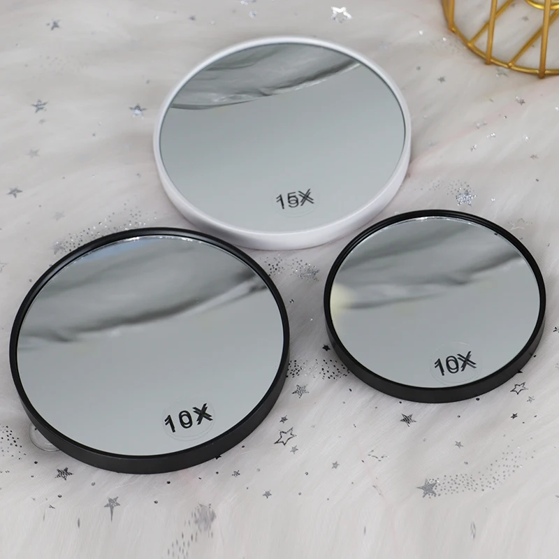 10X magnifying bathroom suction cup makeup mirror