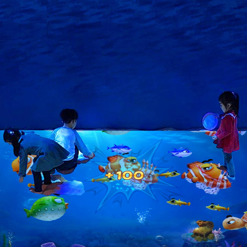 Online hot sale 40-400 inch huge screen  Indoor Virtual Smart  3D Video Interactive system with games Immersive floor games