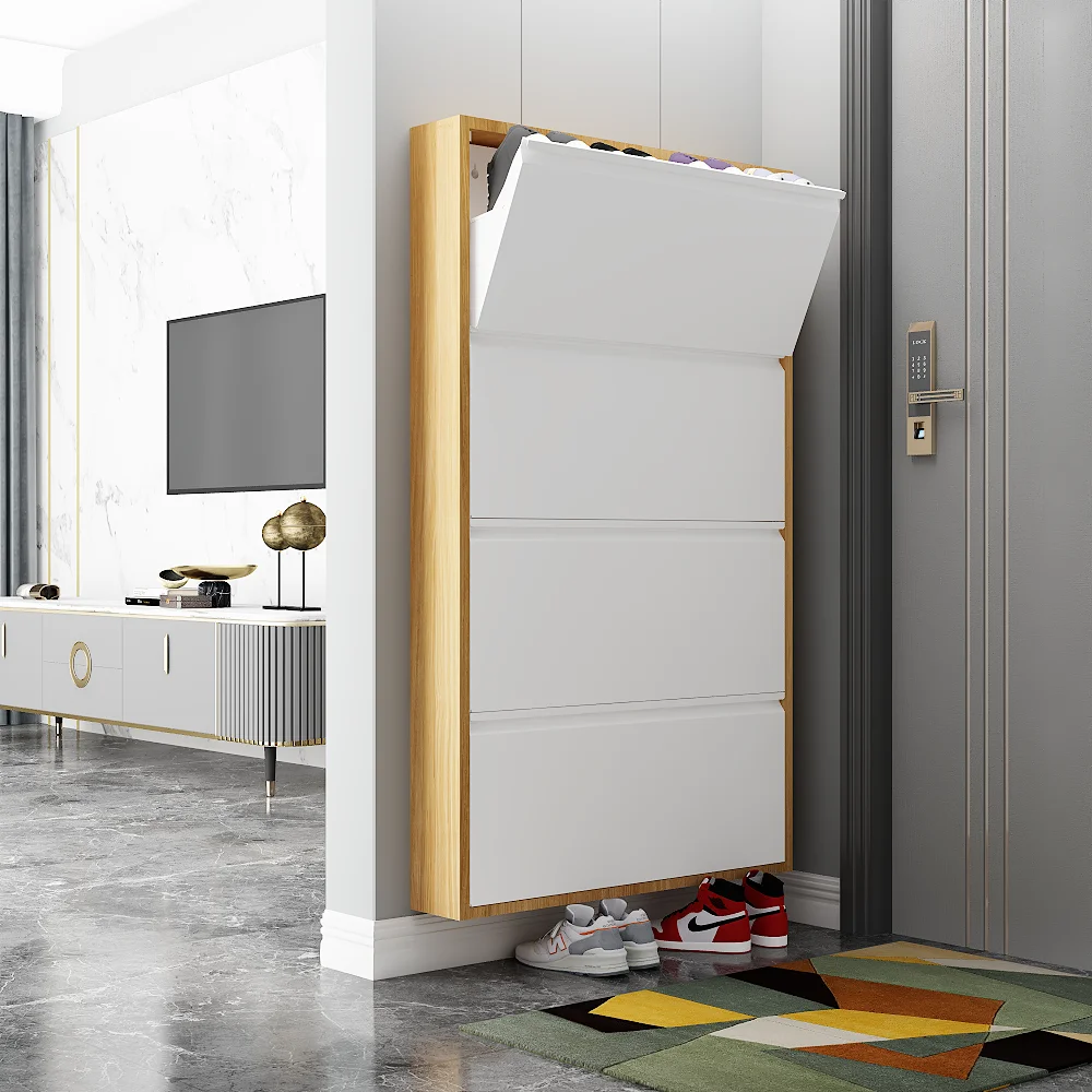 Big Capacity Dust-Proof Storage Shoe Rack Metal Locker Nordic Shoe Cabinet