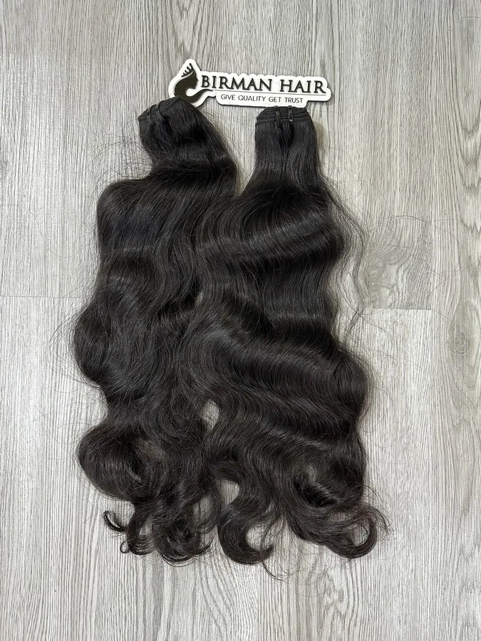 Custom Cuticle Aligned Virgin Russian Hair Extensions Silky Straight Wave Style Machine Double Weft Genius Weft Raw Material