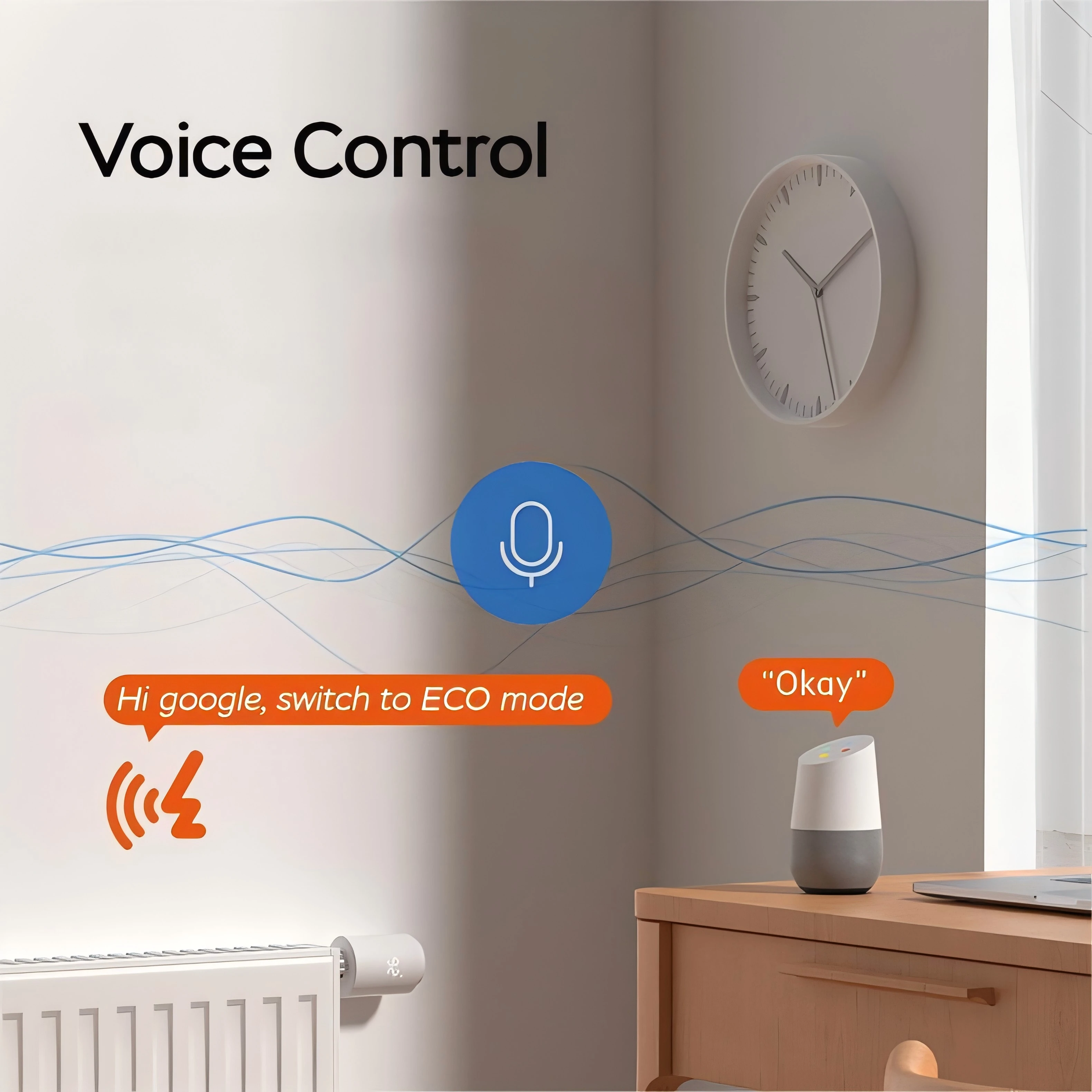 Advanced Smart WiFi Controlled Thermostatic Radiator Head ABS Temperature Sensor Room Hotel Home Water Heating Parts Application