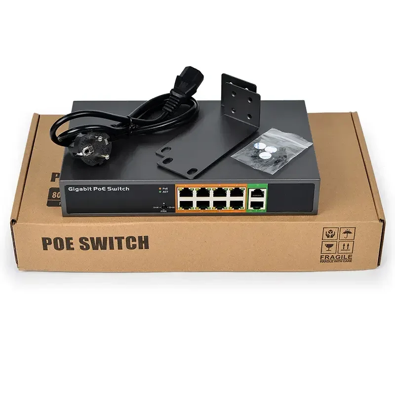 SDAPO PSE1008G 8+2 gigabit poe switch power 150W IEEE802.3af/at all gigabit poe switch for ip camera