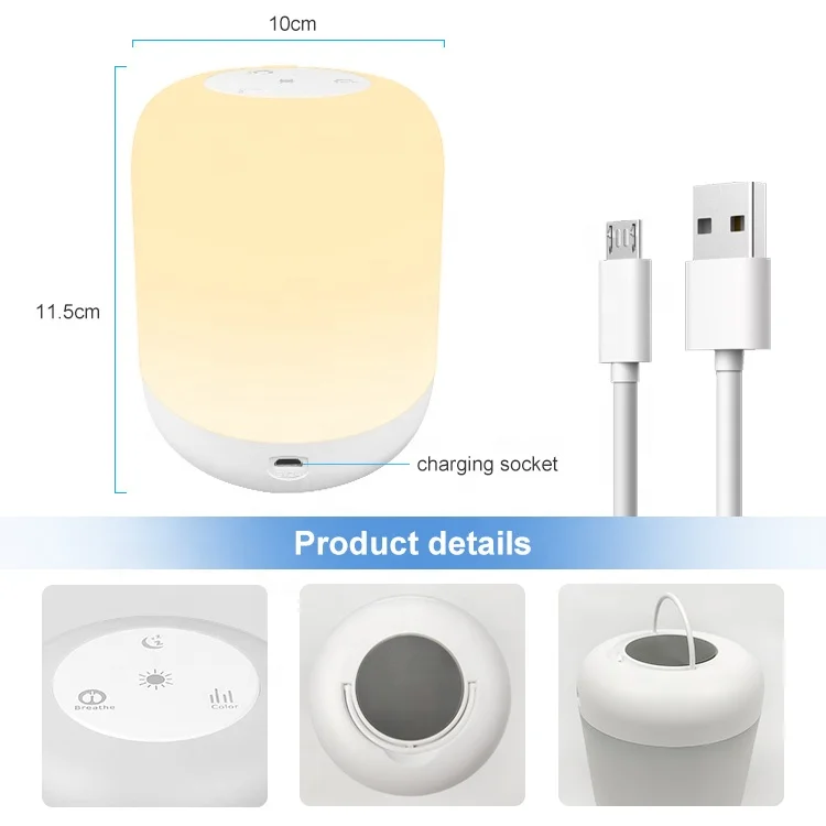 RGB Rechargeable Touch Sensitive Lighting Color Brightness adjustable Decoration led night light