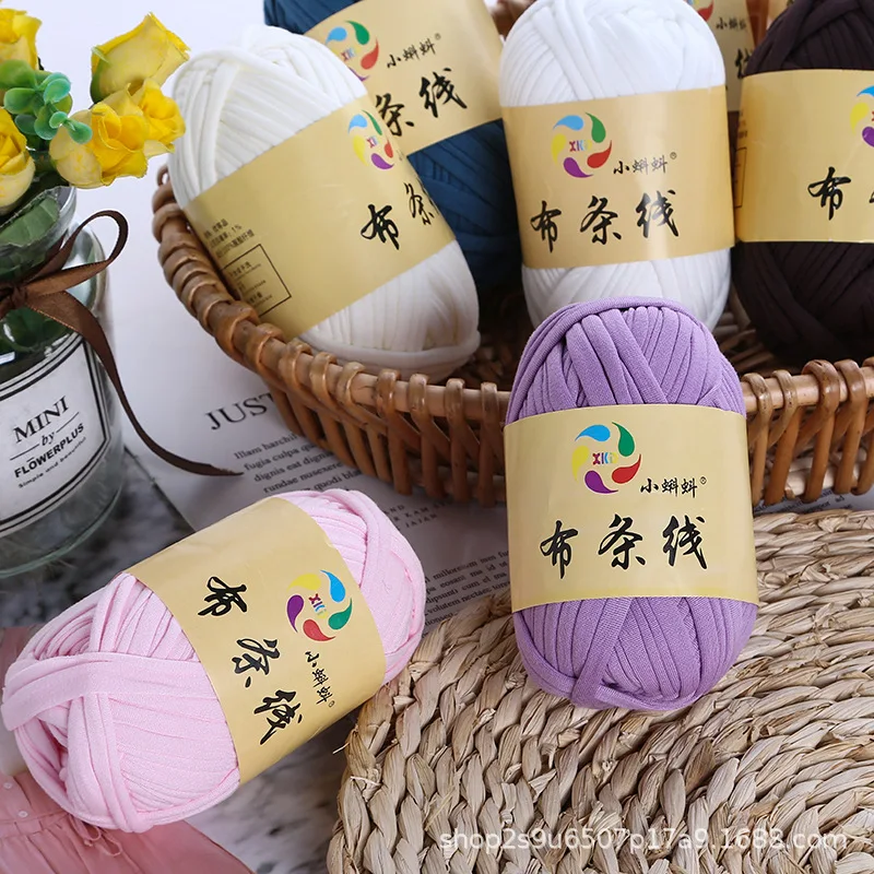 high elasticity Colorful T-Shirt Yarn Bulky Spaghetti Yarn Craft Material DIY Crochet Yarn Chunky Knit Rug for Basket Pet Bed