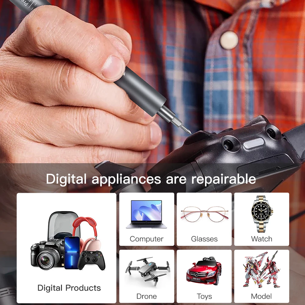 120 in 1 Precision Electric Screwdriver Set Mini Rechargeable Kit Cordless Wireless Bits for Xiaomi Cell Phone Mobile Laptop PC