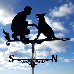 Stainless steel quality The Old Man and the Dog Fashion trends Garden decoration Weather vane Smithcraft Folk Art