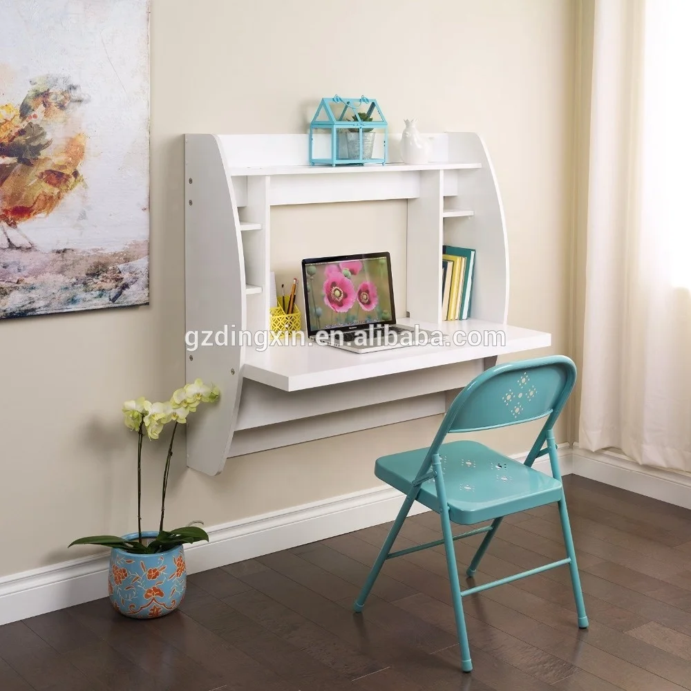 Wooden office desk wall mounted pc desk melamine top
