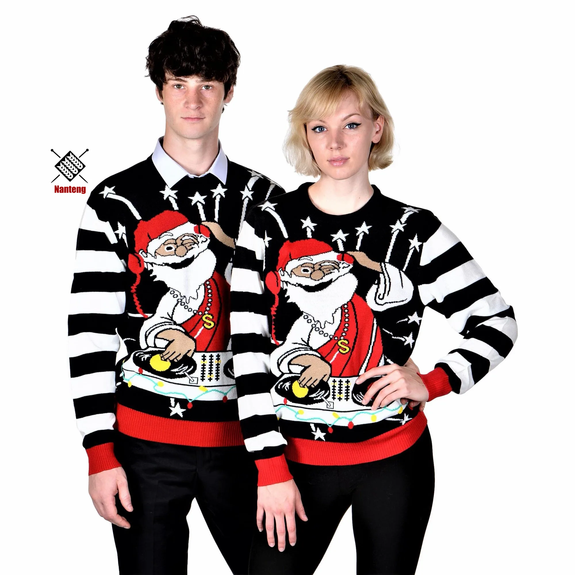 
Crewneck High Quality Jacquard Knitwear Pullover Xmas Custom Family Christmas Jumpers 