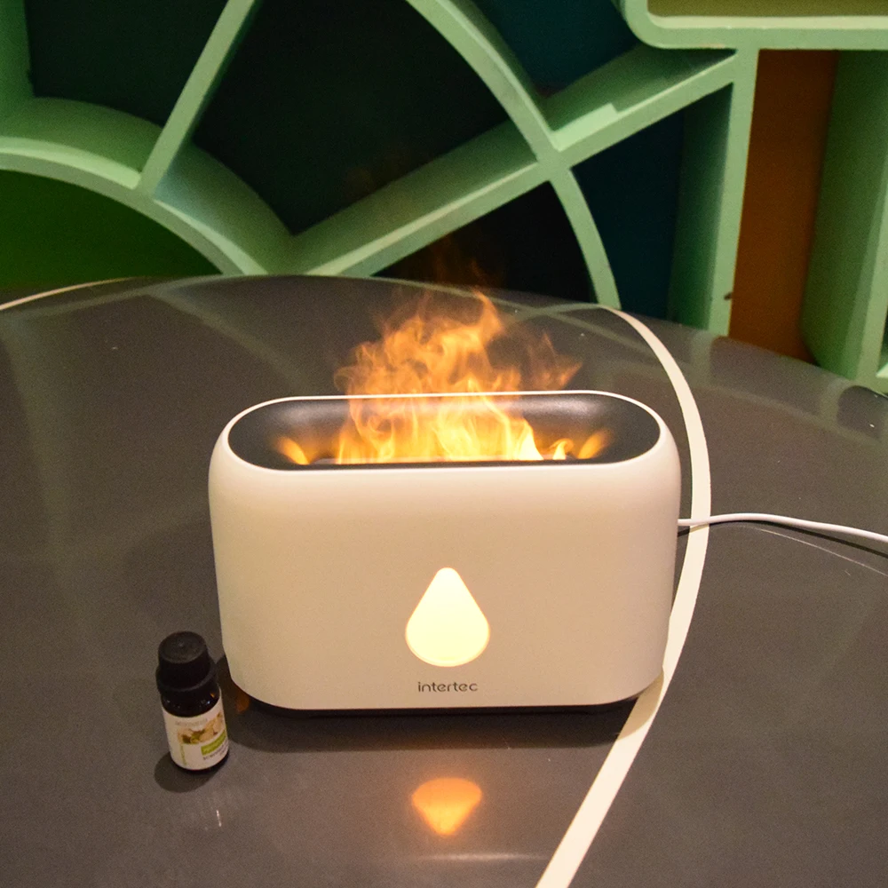 230ml capacity portable high quality aroma flame essential oil humidifier with LED night light