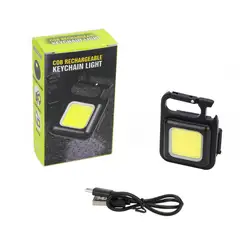 Multifunctional Outdoor Portable USB COB Work Light Inspection Light Camping Mini Led Flashlight Cob Rechargeable Keychain Light