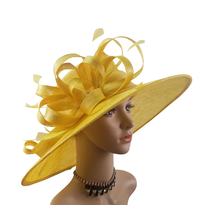 Made in China Beautiful Elegant Wedding Sinamay Church Hats For Young Ladies