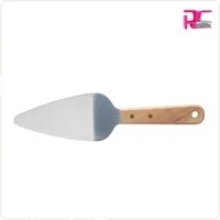 Wholesale triangle hanging commercial grade stainless steel cutter wooden handle pie cake server