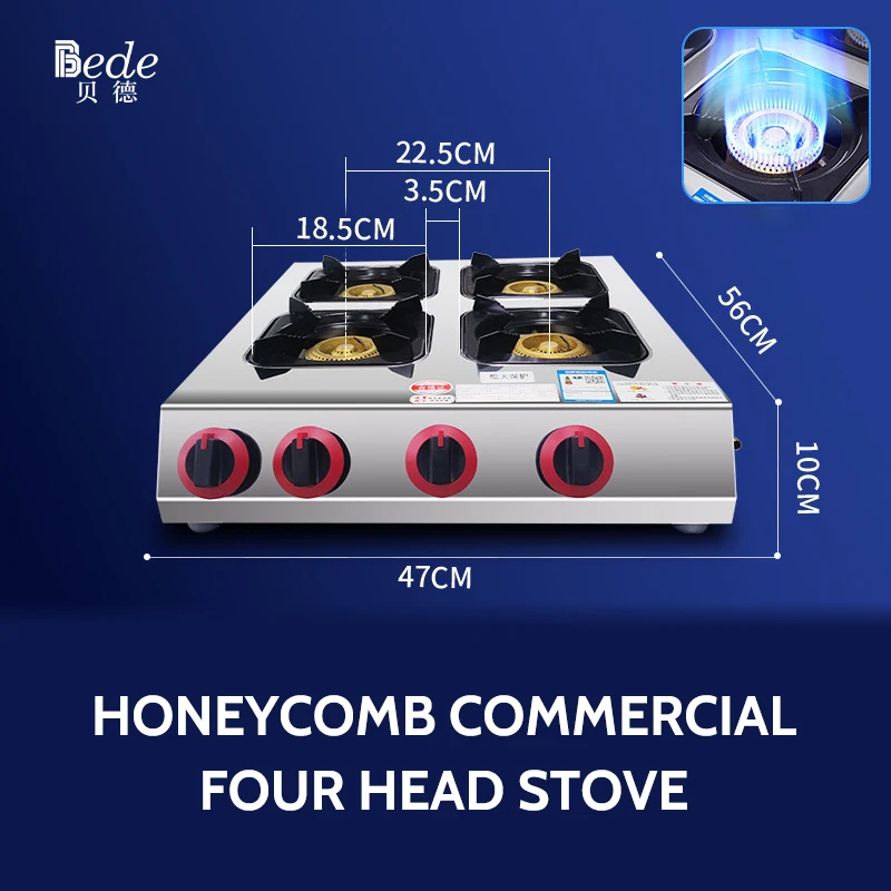 4 Burner gas stove with stainless steel top stove with household appliances kitchen cooker burner