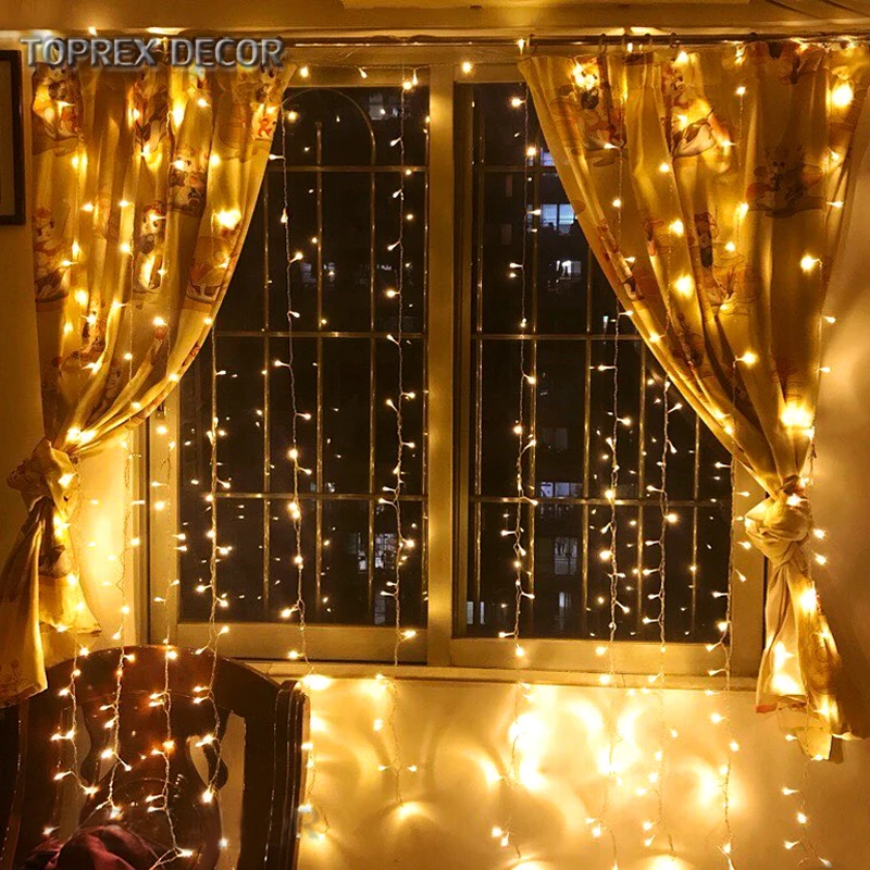 Connectable waterproof 3x3 led lighted curtain lights christmas wholesale for event party decorations wedding