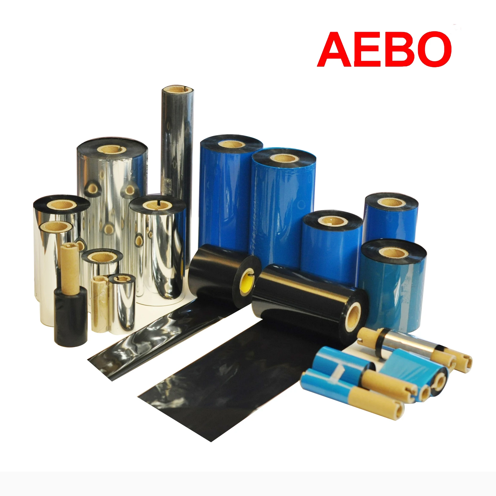 AEBO Factory S11 Wax Thermal Printer Ribbon for Zebra Vediojet Argox 60*450 Size Black PET Compatible Wax Flat Neutral Packing